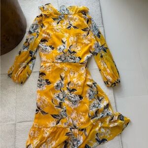 Adrianna Papell Yellow Floral Dress